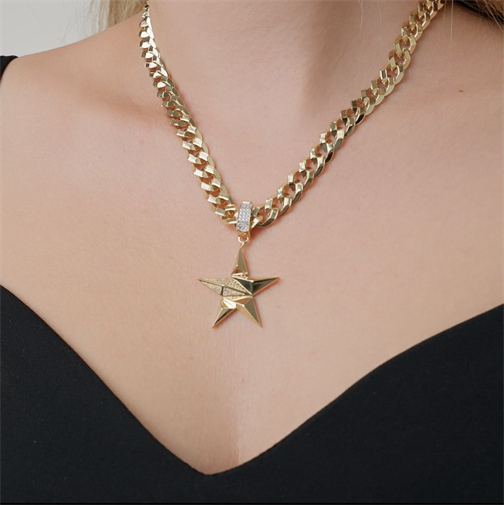 Taşlı Hareketli Yıldız Charm