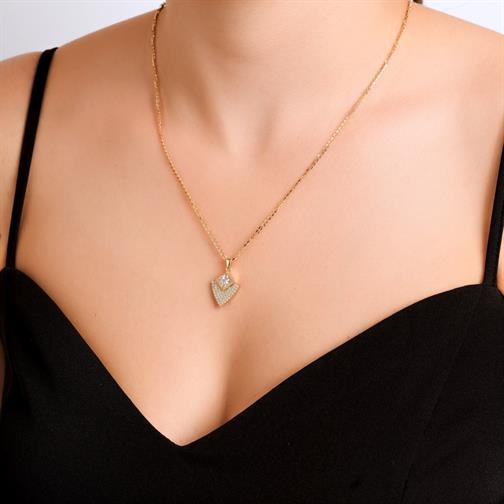 Taşlı Kalkan Kolye