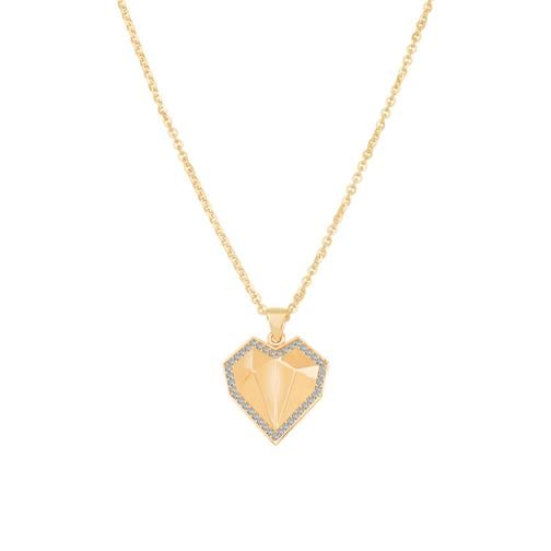 Taşlı Kalp Altın Kolye