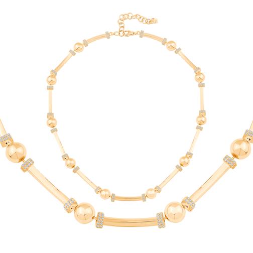 Taşlı Top Silindir Kolye