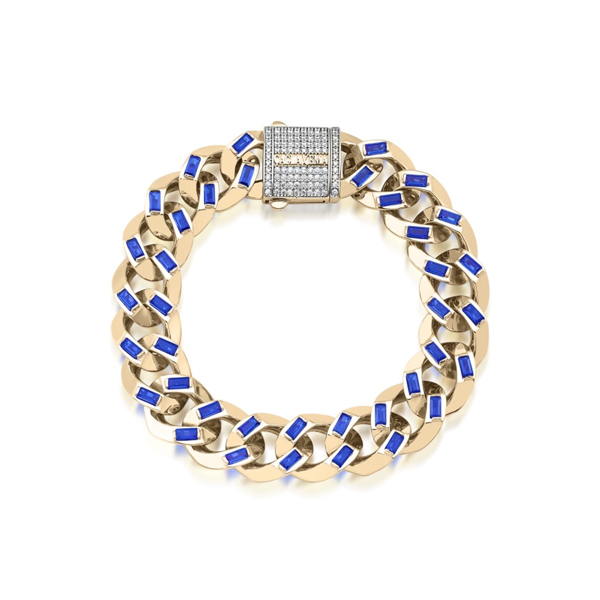 Altın Mavi Taşlı Bileklik