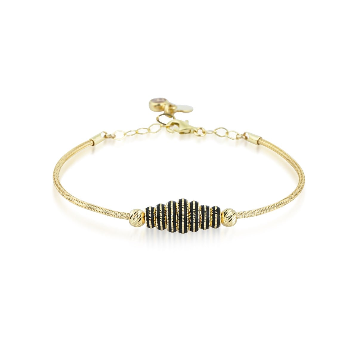 Altın Siyah Mineli Bileklik
