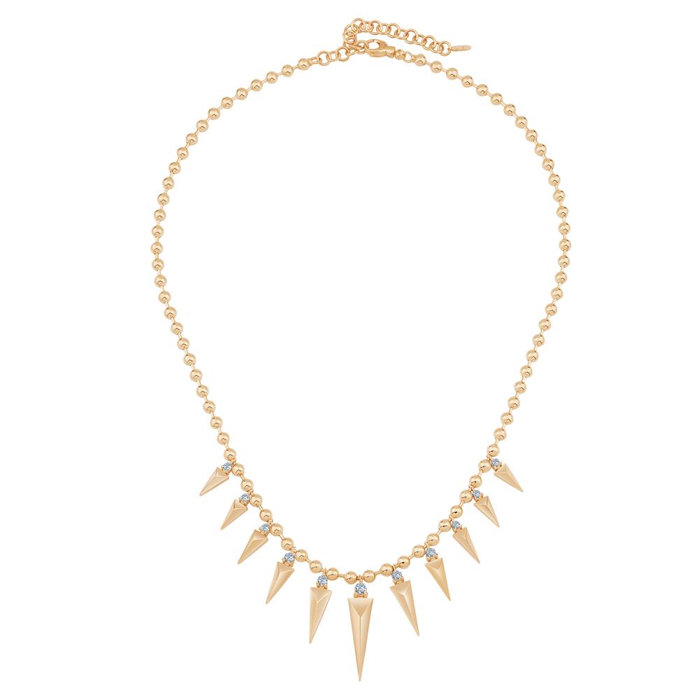 Taşlı Prizma Kolye – 14 Ayar Modern Zarafet | EMA Jewellery