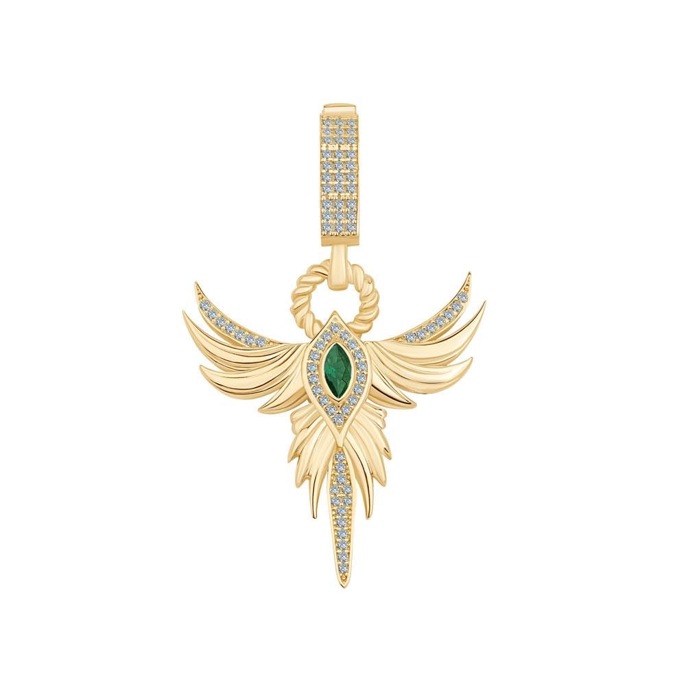 Anka Kuşu Zümrüt Taşlı Charm