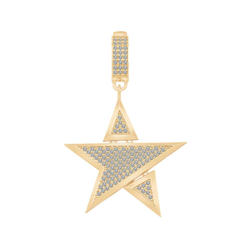 Hareketli Taşlı Yıldız Charm