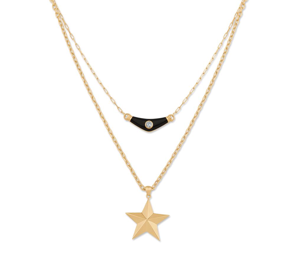 İkili Yıldız Trend Kolye