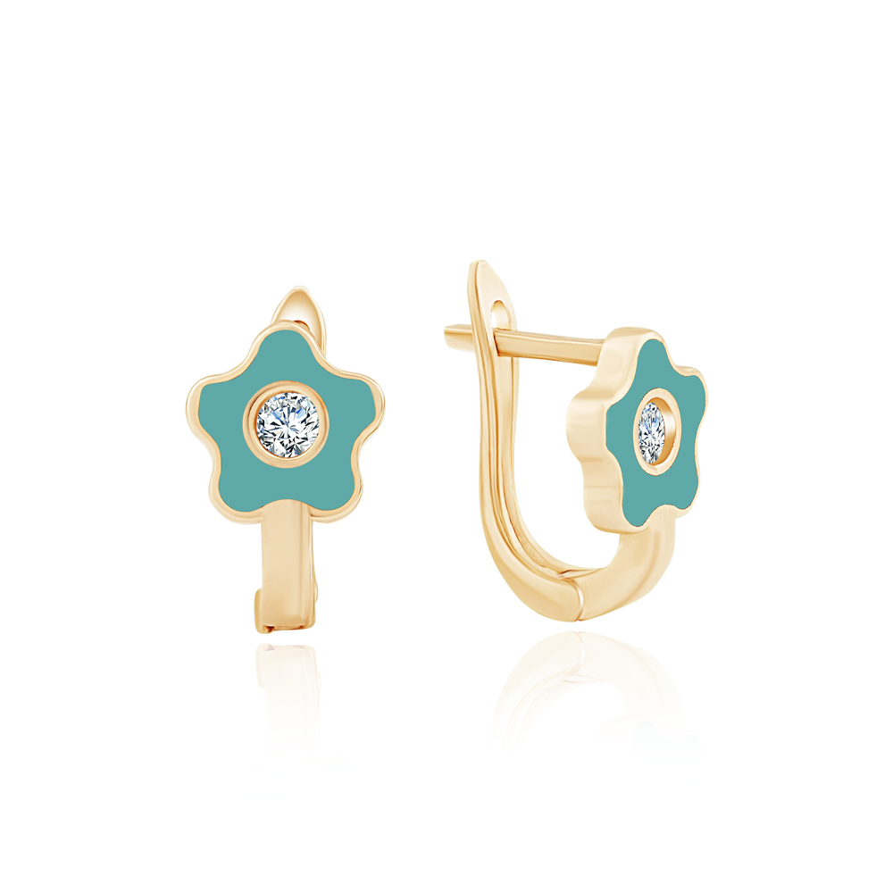 Mavi Çiçek Çocuk Küpe