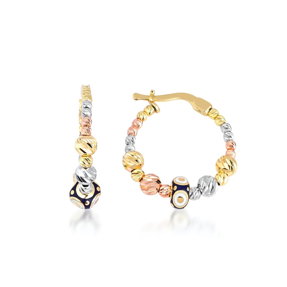 Mavi Mineli Göz Halka Küpe