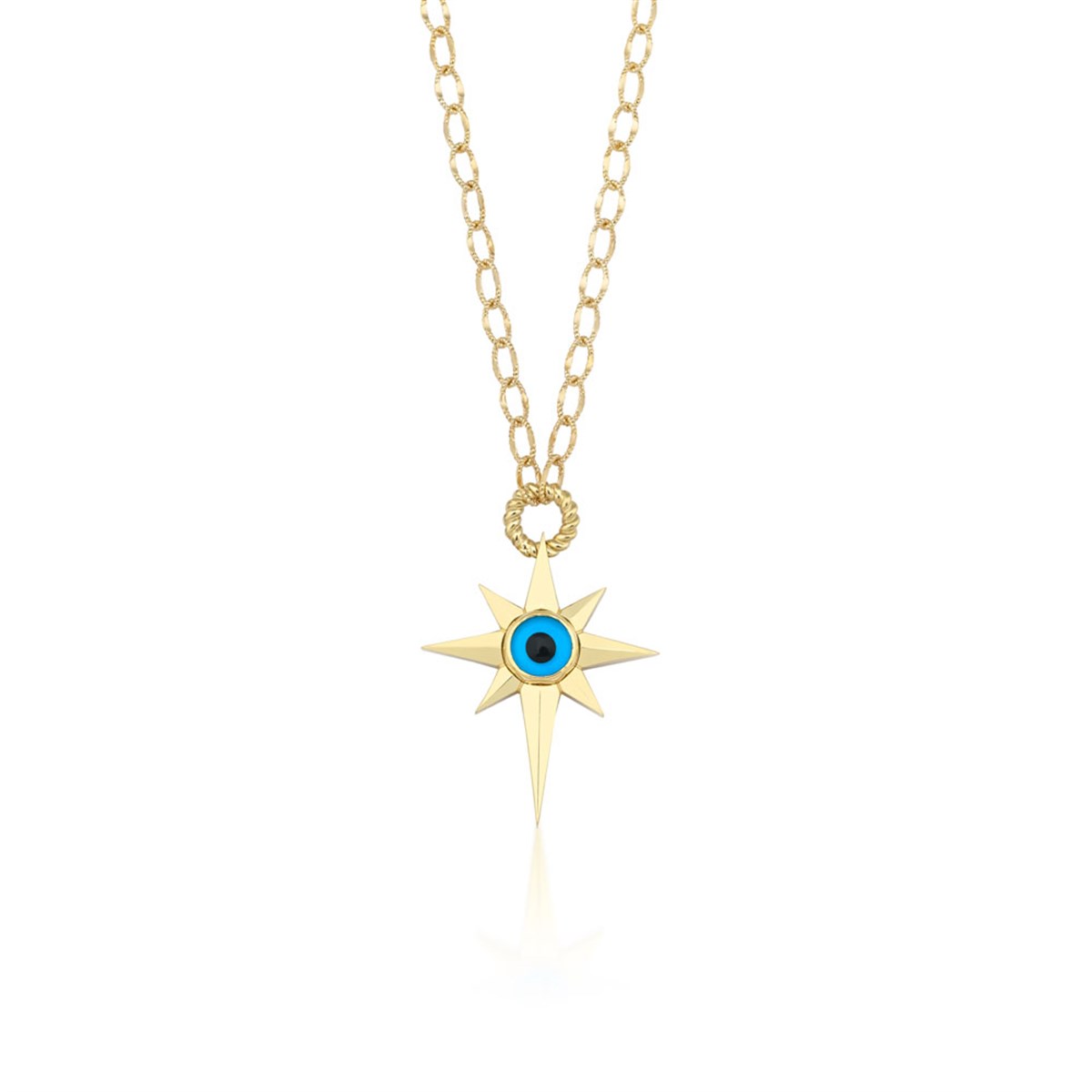 Nazar Boncuklu Kuzey Yıldızı Altın Kolye - EMA Jewellery