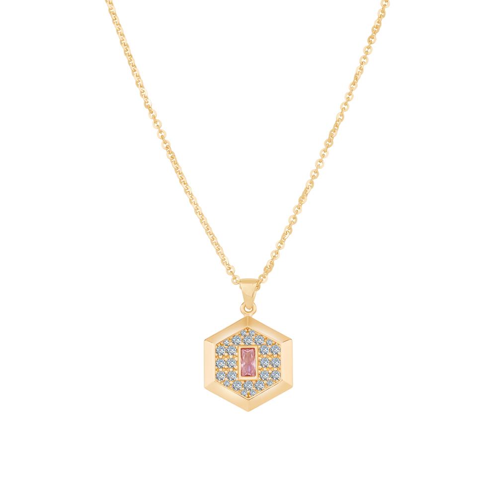 Taşlı Altıgen Kolye