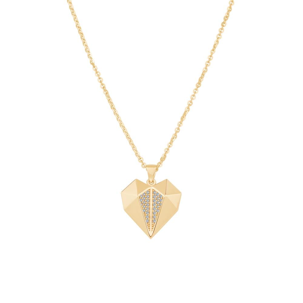 Taşlı Kalp Tasarım Kolye