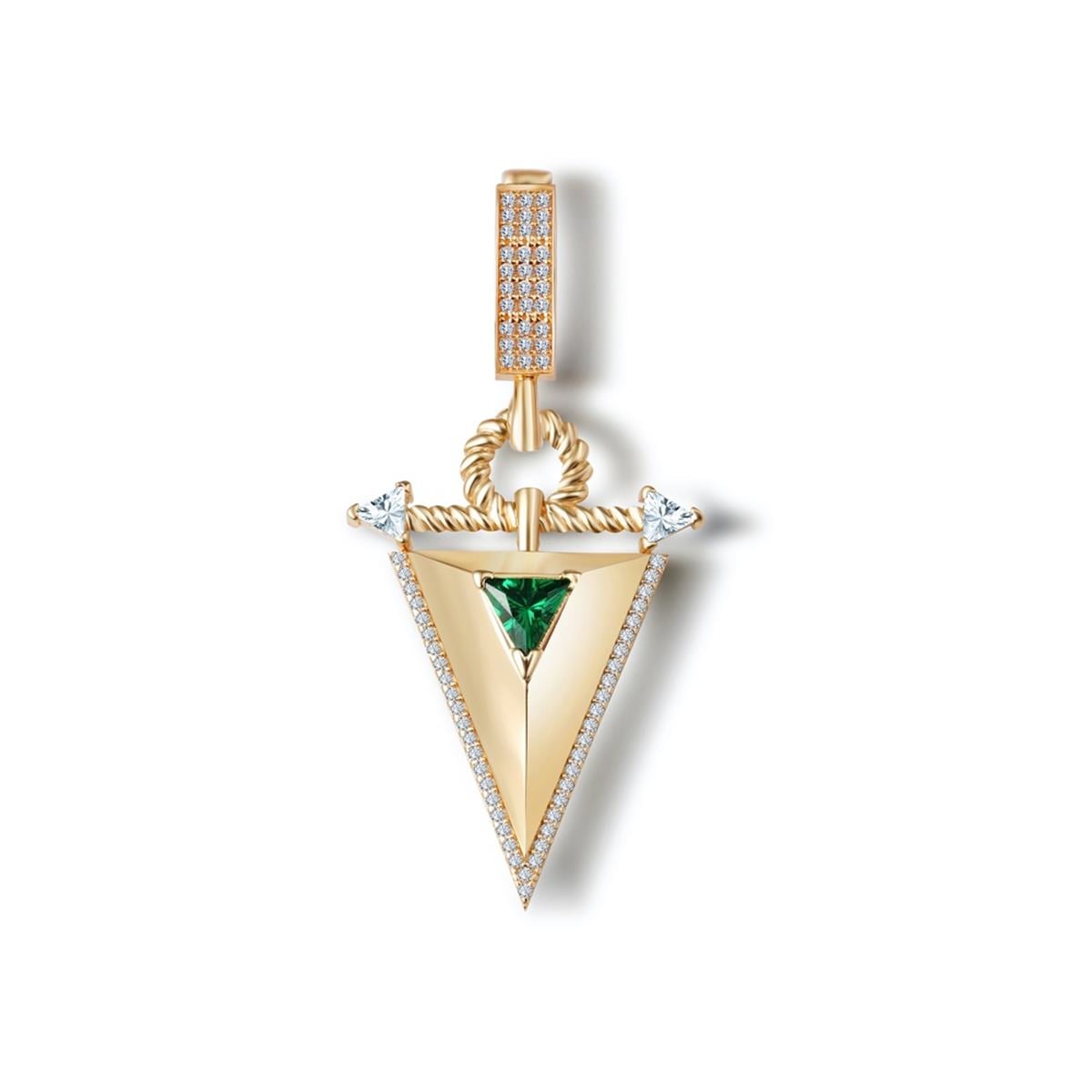 Zümrüt Taşlı Üçgen Charm