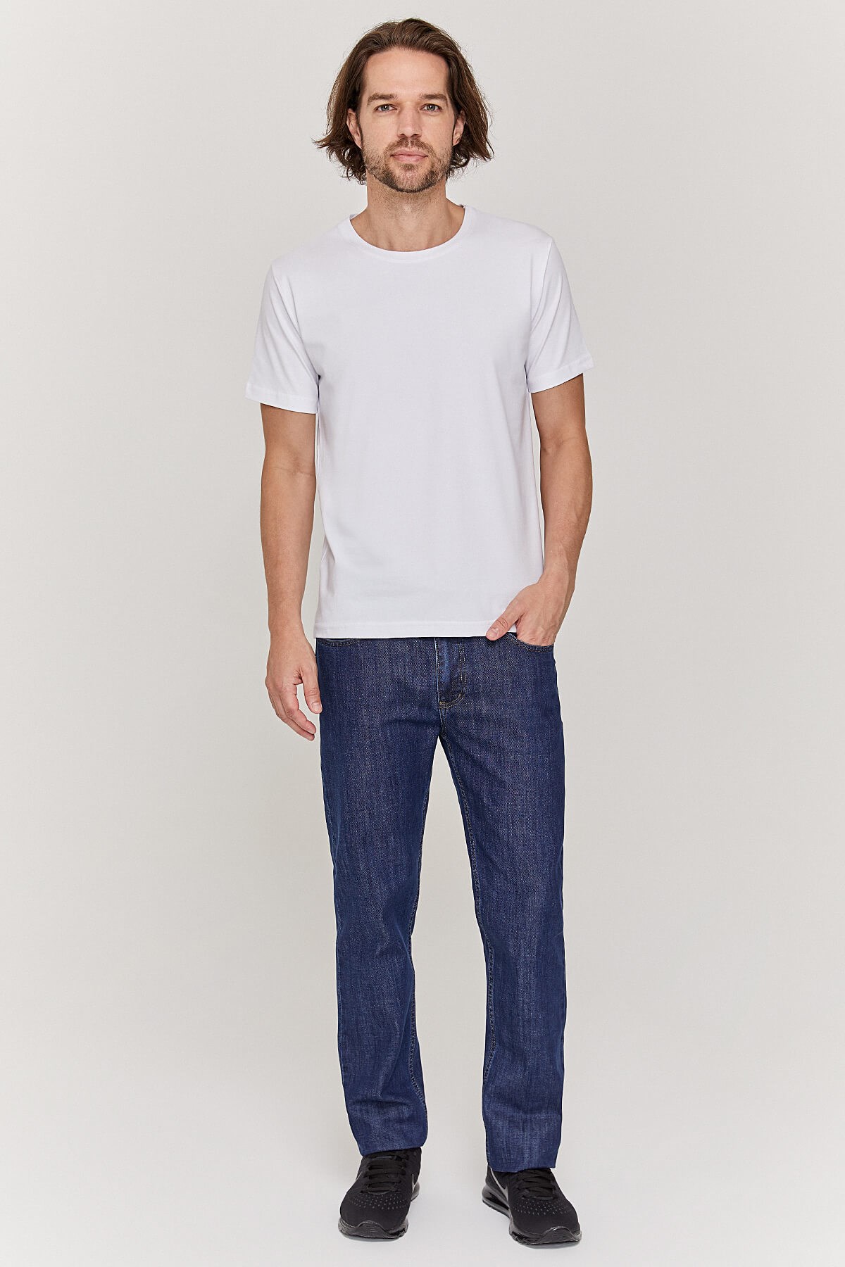 Bisiklet yaka Unisex Beyaz T-Shirt