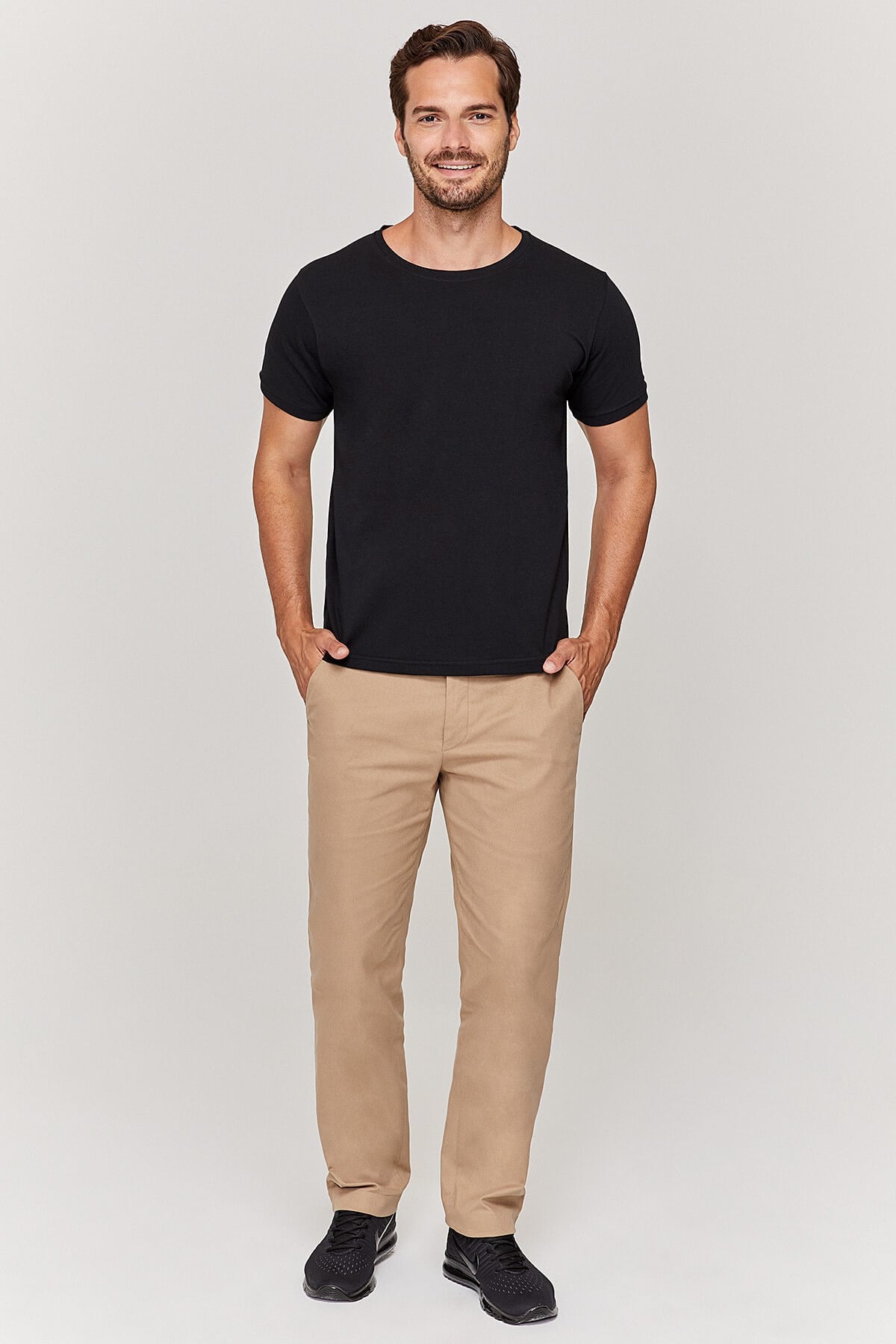 Bisiklet yaka Unisex Siyah T-Shirt