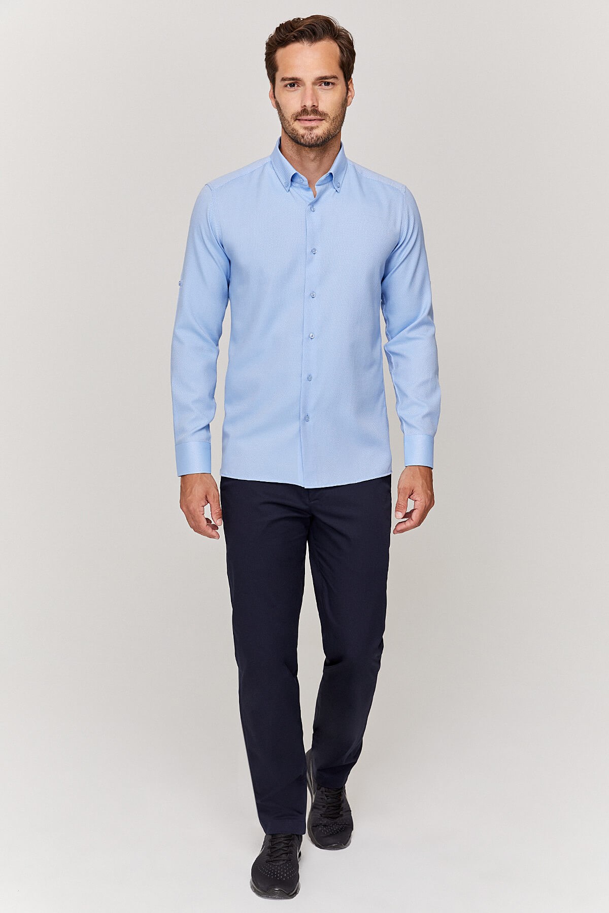 Oxford Erkek Slim Fit Koyu Mavi Gömlek