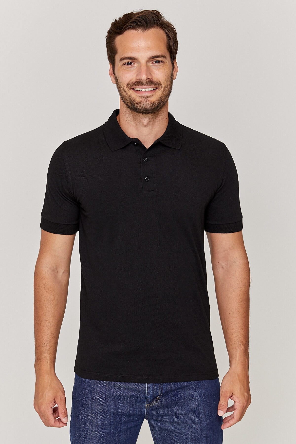 Polo yaka Unisex Siyah T-Shirt