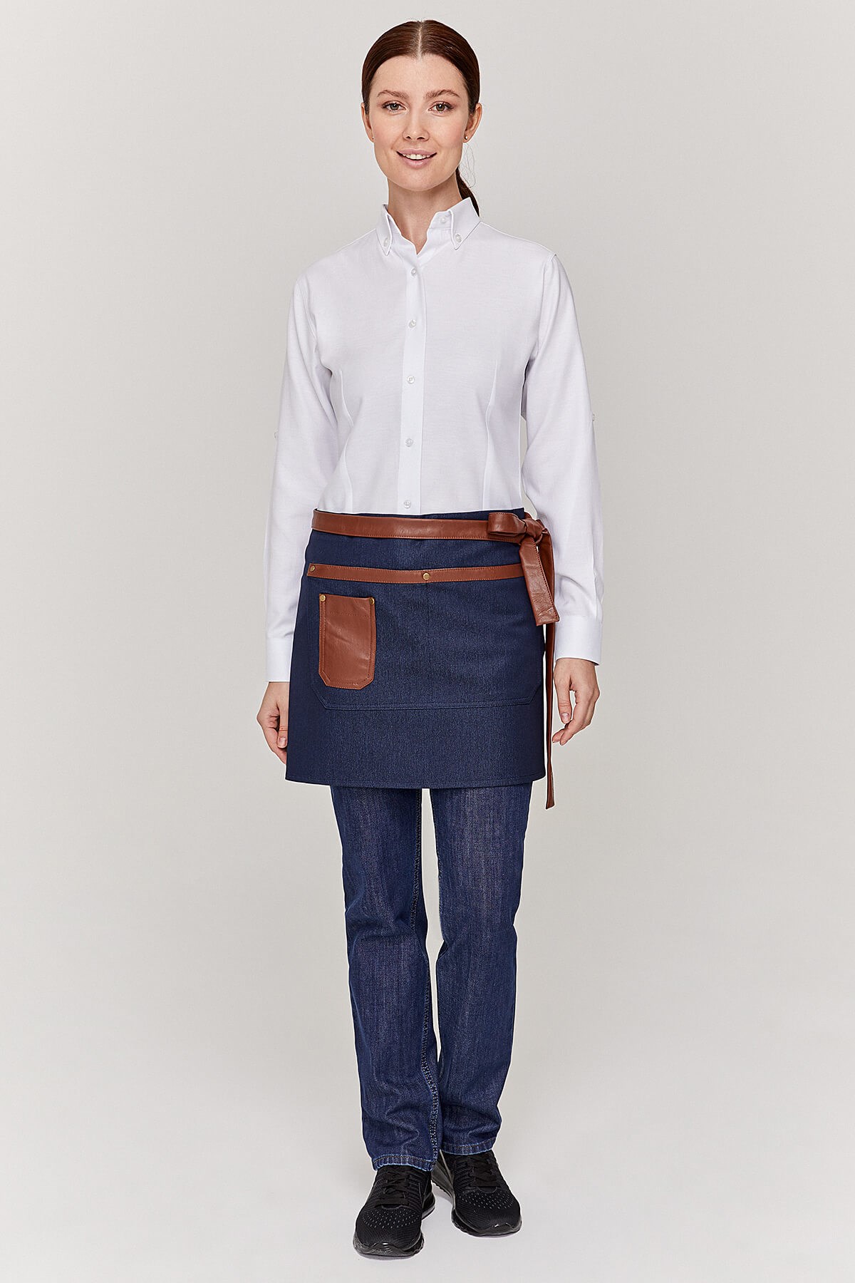 Lacivert Kot Servis Garson Bel Önlük