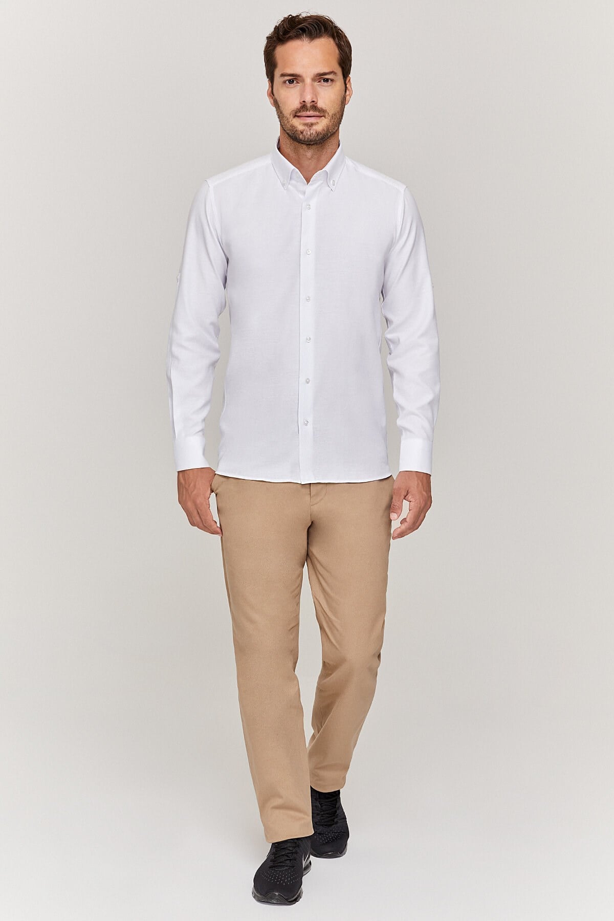 Oxford Erkek Slim Fit Beyaz Gömlek
