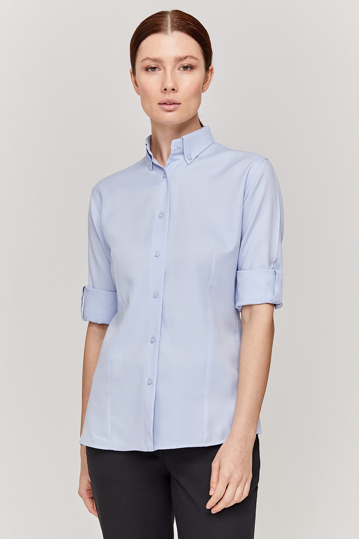 Oxford Kadın Slim Fit Açık Mavi Gömlek