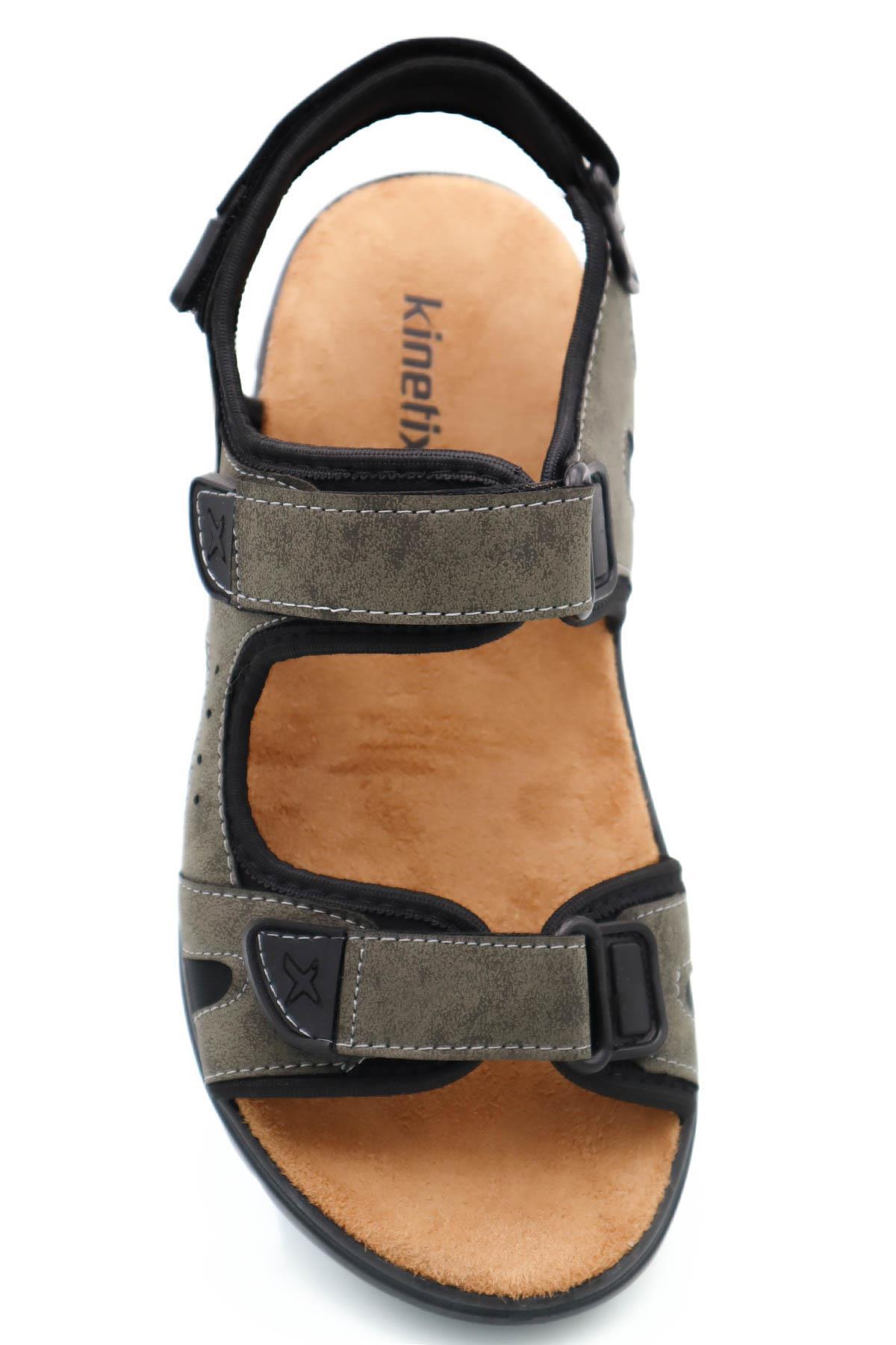 Savio Çift Cırtlı Spor Model Erkek Sandalet Yumuşak Taban Erkek Sandalet Haki