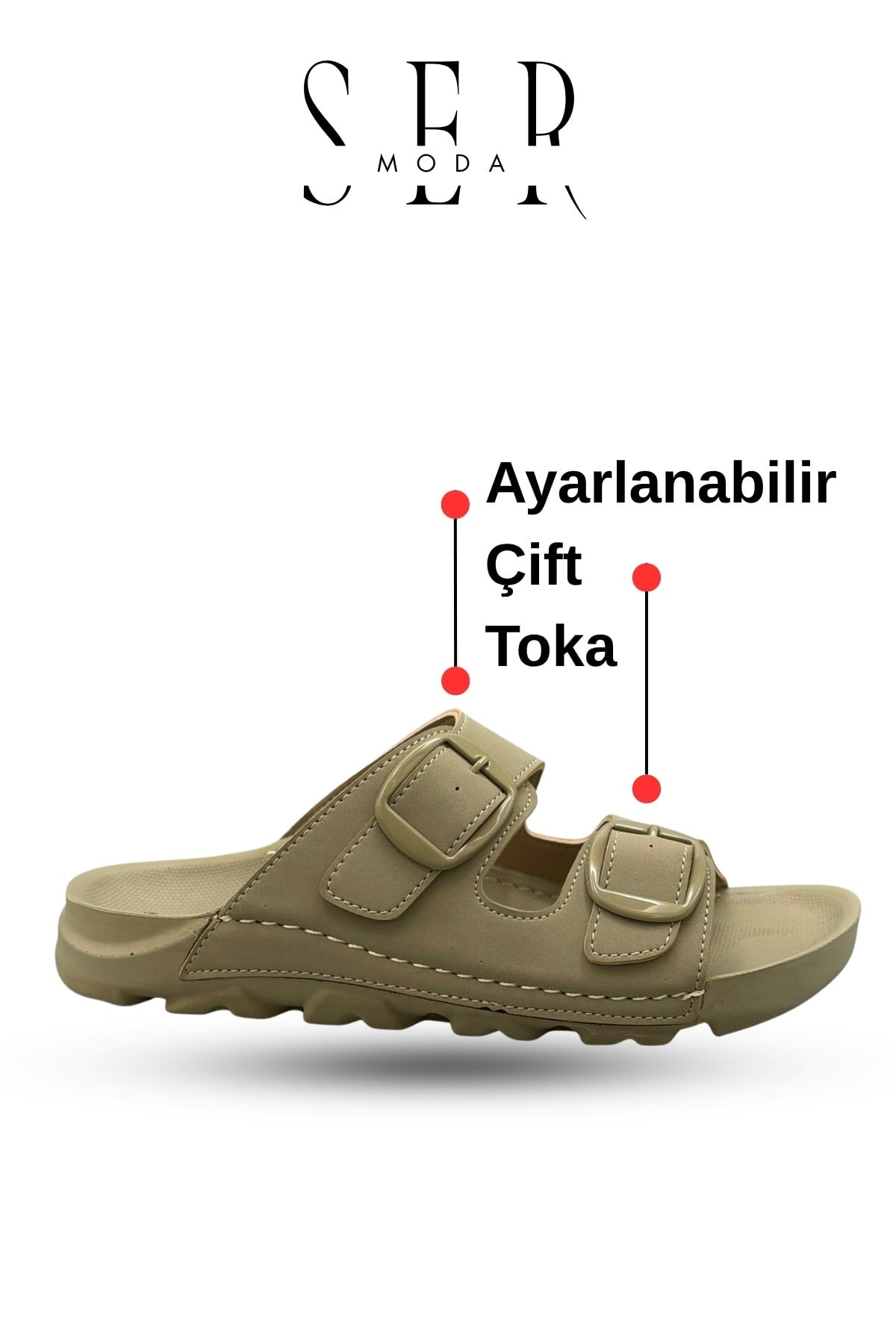 SERMODA , Kadın Terlik & Sandalet Modelleri ve Fiyatları | Sermoda , Kadın Terlik  – Esnek Anatomik Tabanlı Ayarlanabilir Çift Tokalı Kadın Terlik Mint Yeşil