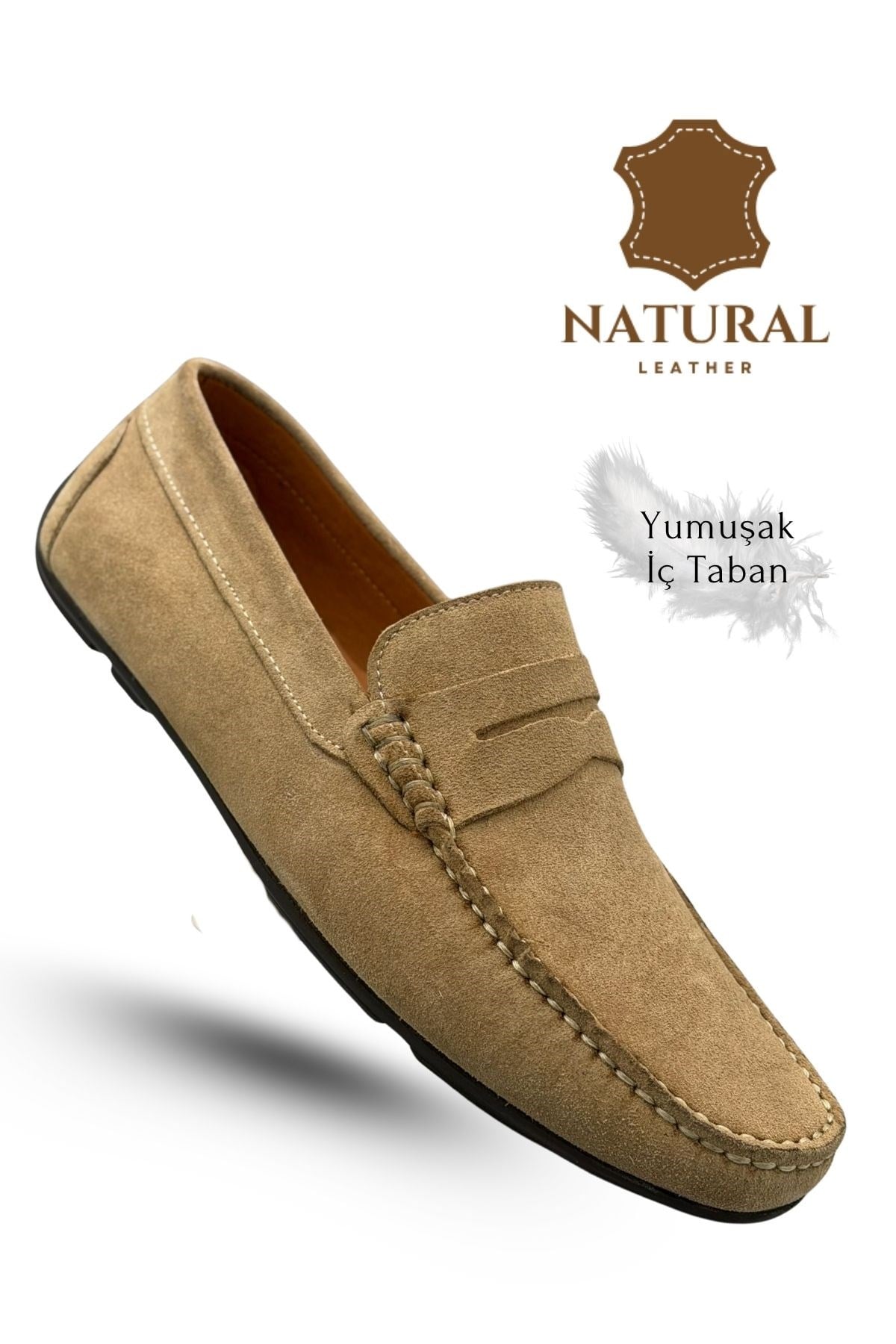 SERMODA , Günlük Ayakkabı , Sermoda Erkek Loafer - Hakiki Deri Rok Loafer Erkek Ayakkabı Süet Bej