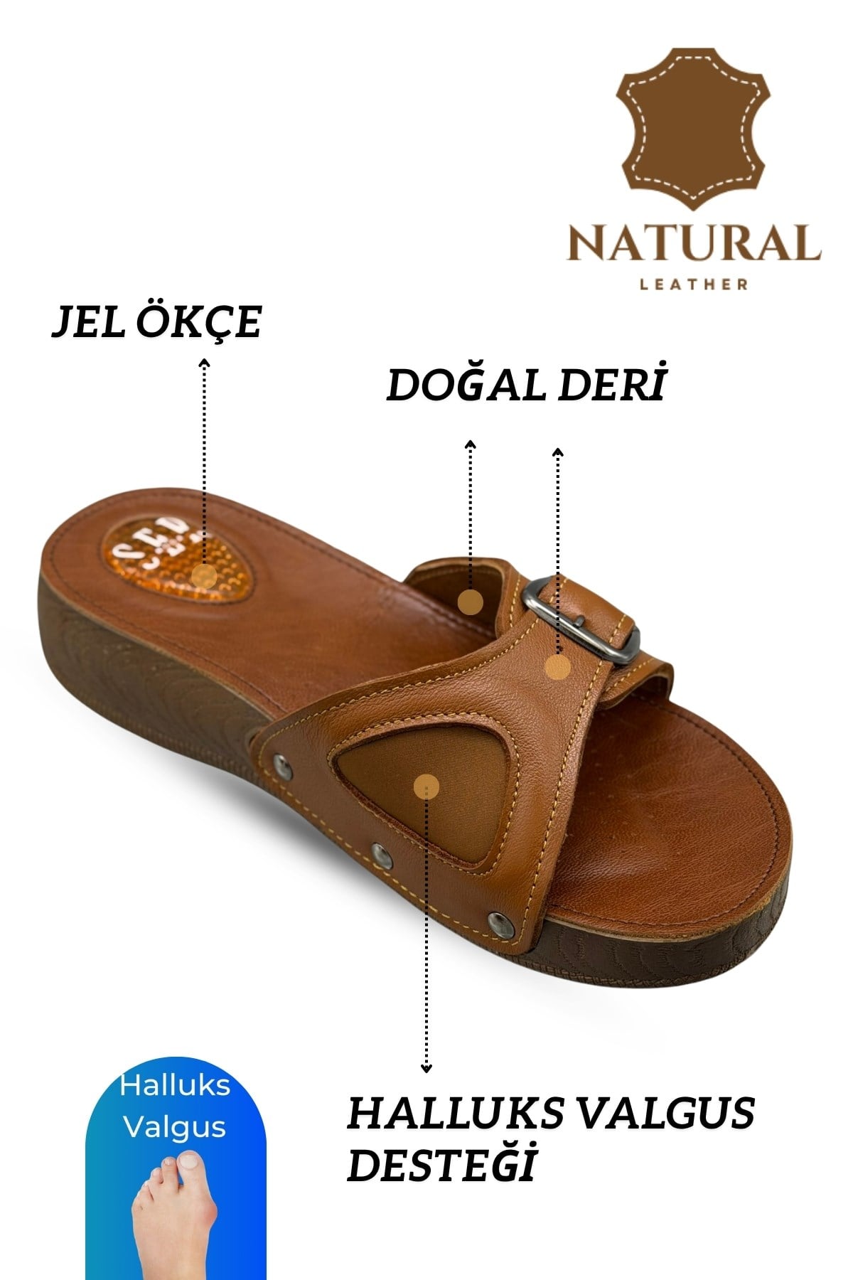 SERMODA , Kadın Terlik & Sandalet Modelleri ve Fiyatları | Sermoda , Sermoda Hakiki Deri Kadın Terlik - Halluks Valgus Destekli Jel Taban Kadın Terlik Taba