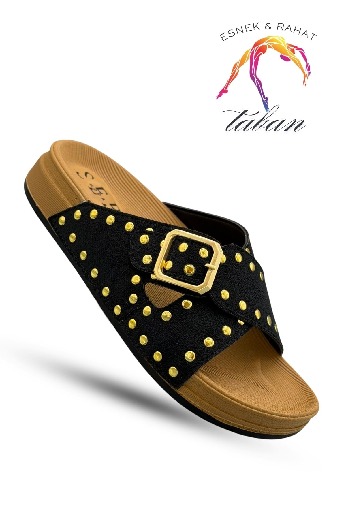 SERMODA , Kadın Terlik & Sandalet Modelleri ve Fiyatları | Sermoda , Troklu Kadın Terlik - Tokalı Troklu Rahat ve Esnek Taban Kadın Terlik Siyah