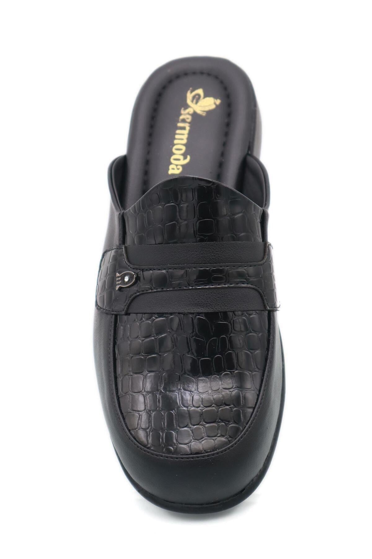 SERMODA , Ev Terliği , Yumuşak Taban Tarz Damat veya Misafir Terliği Snake Siyah