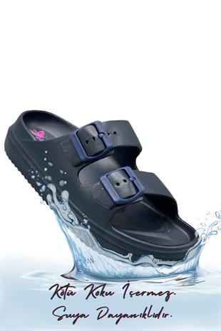 SERMODA , Terlik , Sermoda Çift Toka Hafif Eva Yazlık Plaj Terliği Havuz Terliği Lavabo Terliği Lacivert