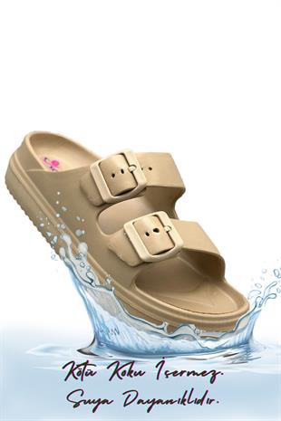 SERMODA , Terlik , Sermoda Çift Toka Hafif Eva Yazlık Plaj Terliği Havuz Terliği Lavabo Terliği Vizon