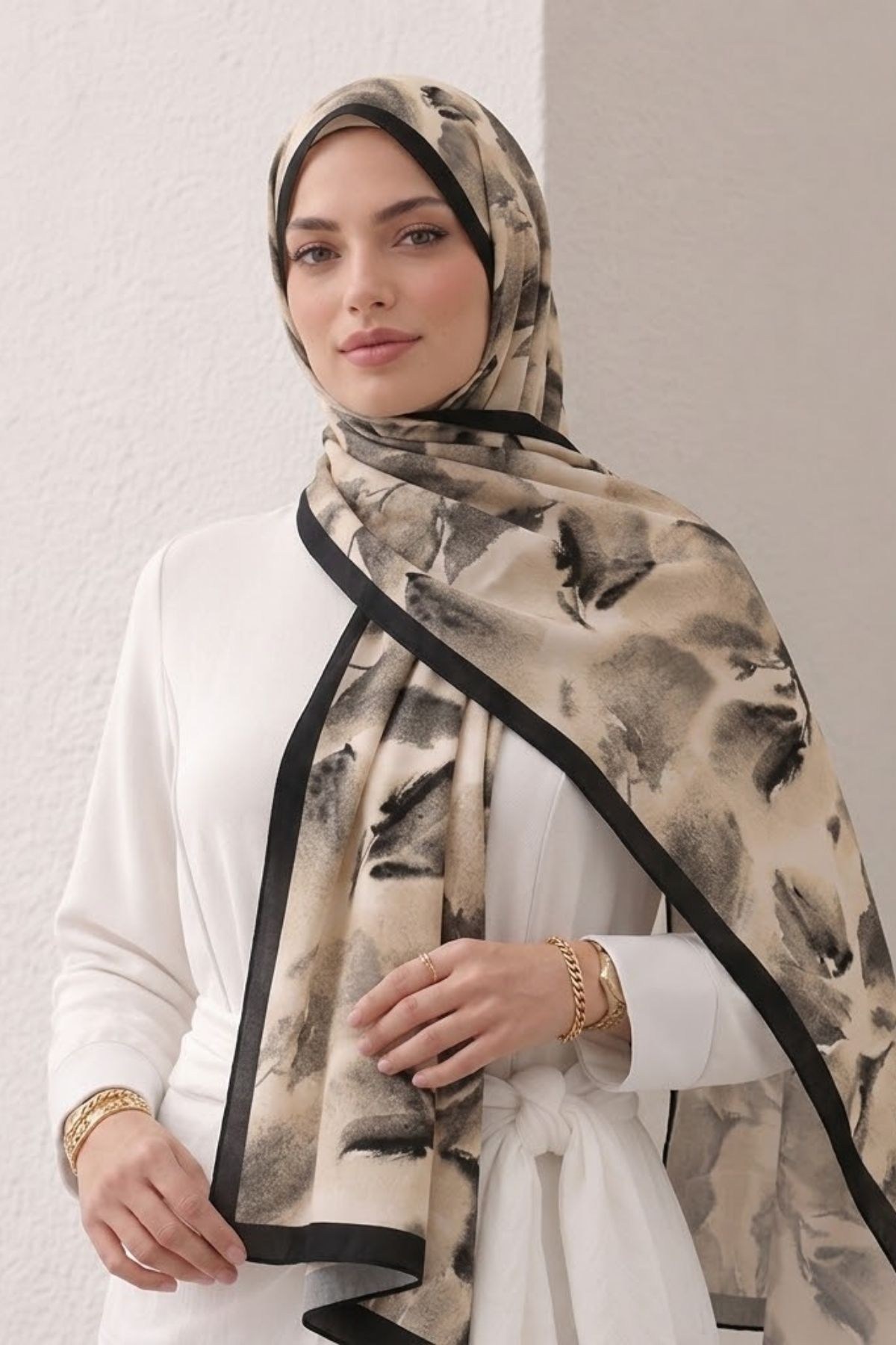 SERMODA , Tesettür Şal & Eşarp , Desenli Şal - Bambu Kraş Baskılı Şal 2
