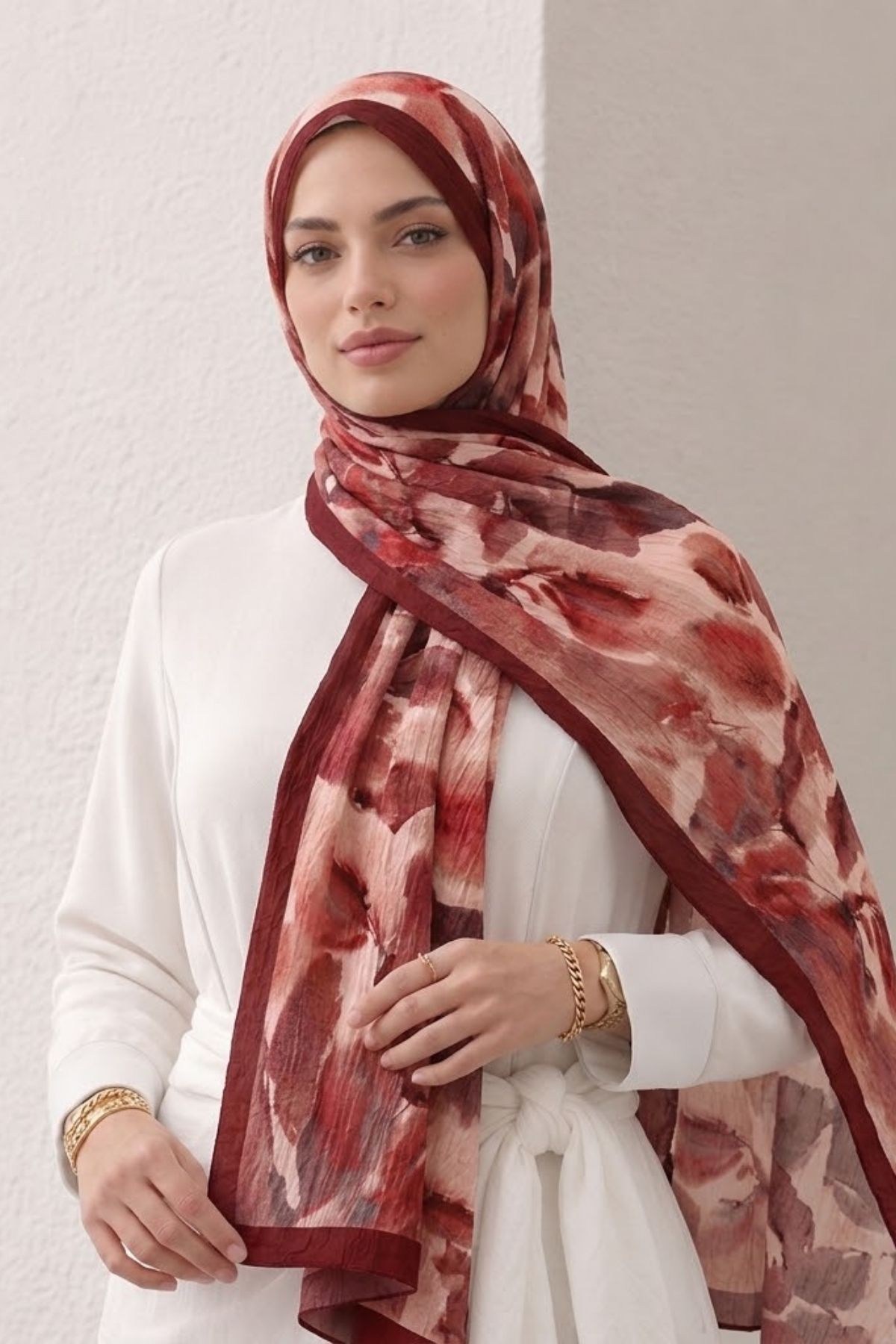 SERMODA , Tesettür Şal & Eşarp , Desenli Şal - Bambu Kraş Baskılı Şal 28