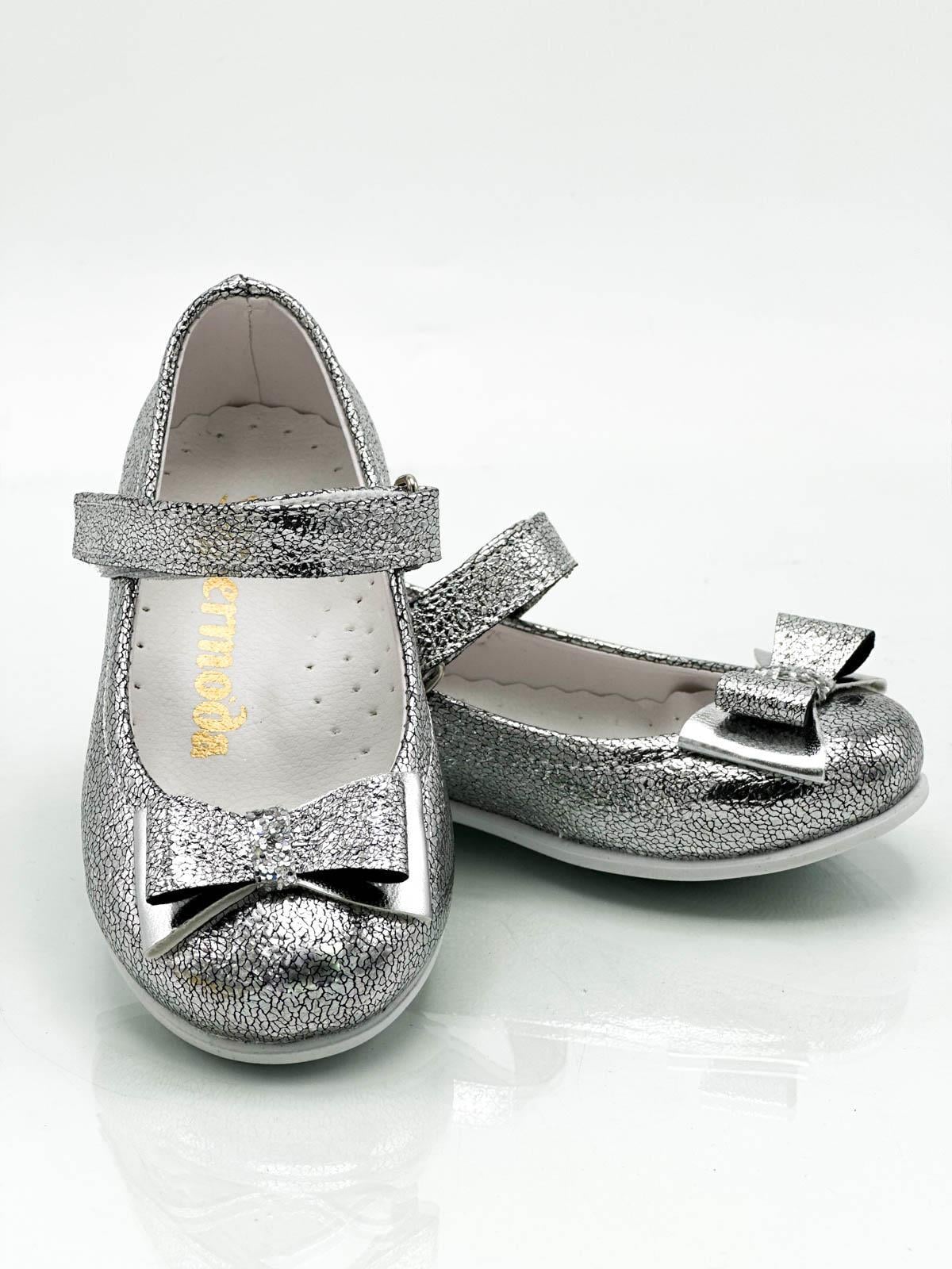 Sermoda Sultan Fiyonklu Simli Bebek Babet Gri Gümüş