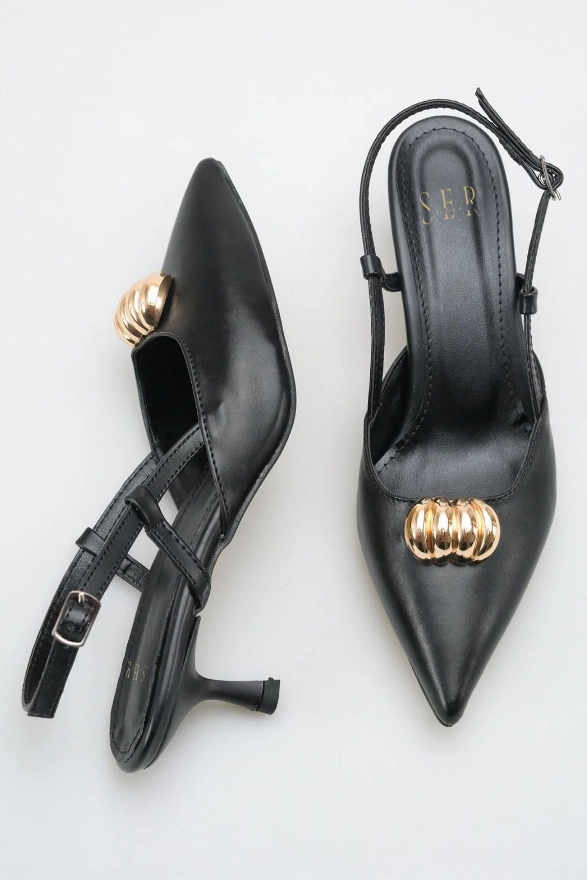 SERMODA , Topuklu Ayakkabı , Topuklu Kadın Ayakkabı - 5 cm İnce Topuklu Sivri Burun Kadın Stiletto Ayakkabı Siyah