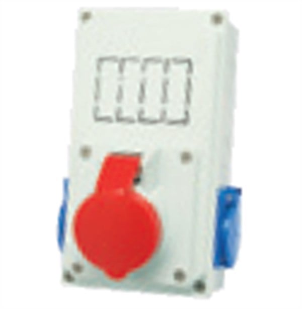 1 Adet IP44 3x32A Ön+2 Adet 1x16A Yan Sigortalı Kombinasyon Kutusu(113x210x90mm)