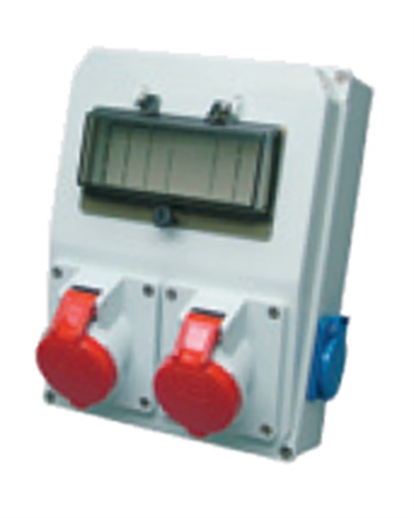 2 Adet Ip44 5x32A CEE Ön+2 Adet 1x16A Yan Sigortalı Kombinasyon Kutusu (210x280x100mm) IP44