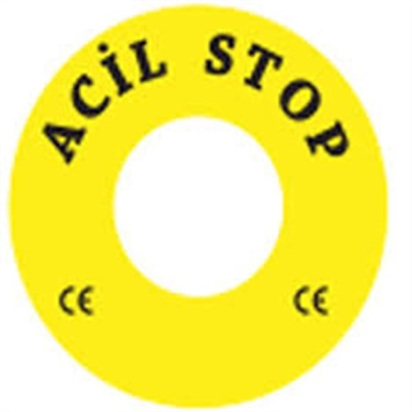 Acil Stop Etiketi Yapışkanlı Kutulu