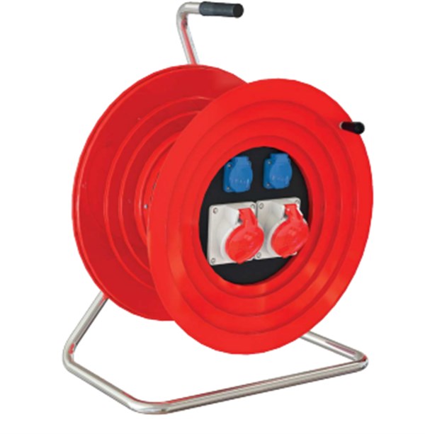 CEE 4x16A 1 Adet +1x16A 2 Adet Metal Gövdeli Kablo Makarası