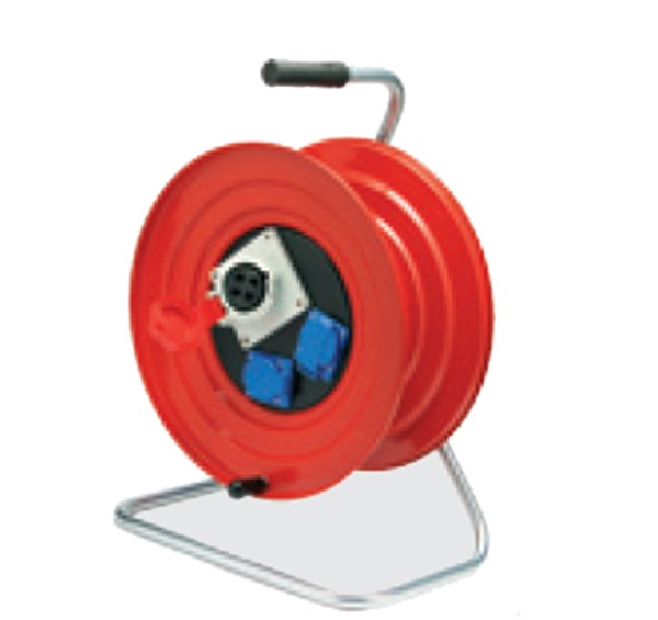 CEE 4x16A 1 Adet +1x16A 2 Adet Metal Gövdeli Kablo Makarası