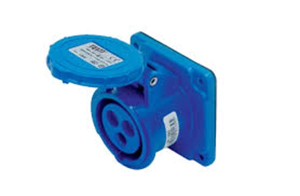 IP44 50/60Hz 75x75mm (2P+Topraklama) Dik Pano Prizi