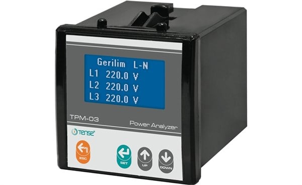 TENSE TPM-03 Şebeke Enerji Analizörü 128x64 Grafik LCD