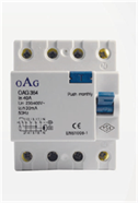 OAG 4X40 Amper 300 mAmp Dört Kutuplu Kaçak Akım Rölesi