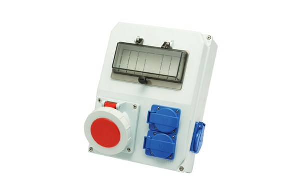 1 Adet Ip67 5x32A CEE Ön+2 Adet 1x16A Ön+2 Adet 1x16A Yan Sigortalı Kombinasyon Kutusu (210x280x100mm) IP44