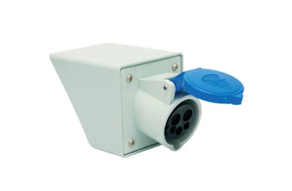 16A Cee Norm 6h 3 Kutuplu 2P+Topraklama Eğik Kasalı Duvar Prizi