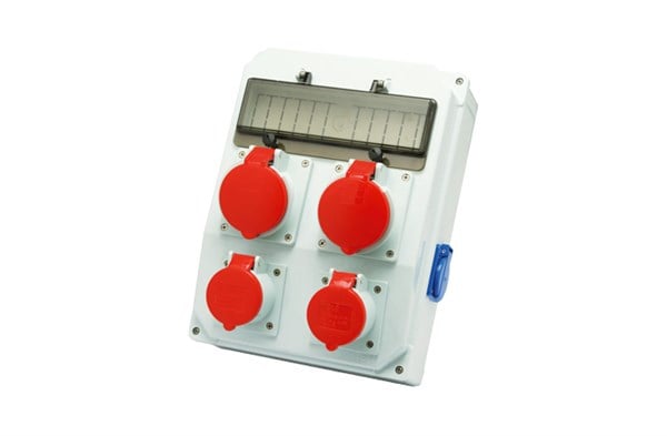 2 Adet Ip67 4x63A CEE Ön+2 Adet Ip67 4x32A CEE Ön+2 Adet 1x16A Yan Priz Montajlı Sigortalı Kombinasyon Kutusu(260x350mm)