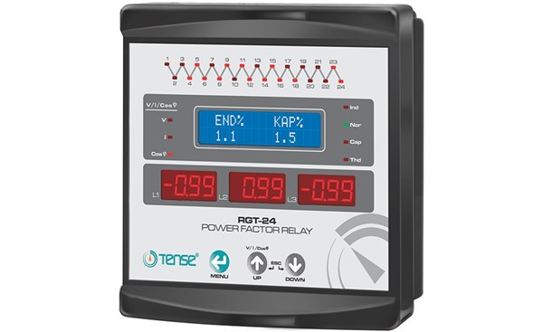 24 LCD ekran trifaze reaktif güç kontrol rölesi Haberleşmeli
