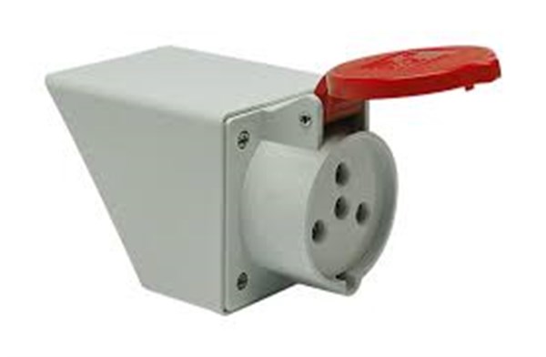 25A Kauçuk 380-415V Trifaze Duvar Prizi Eğik Kasalı
