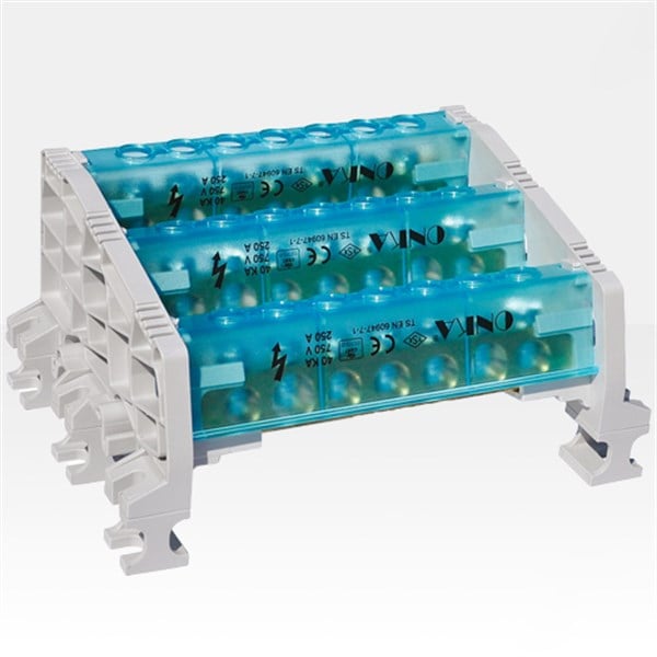 6.5x9 mm Kesit 80 A 3 Kutuplu Kapaklı Dağıtıcı Üniteler Alçak Model