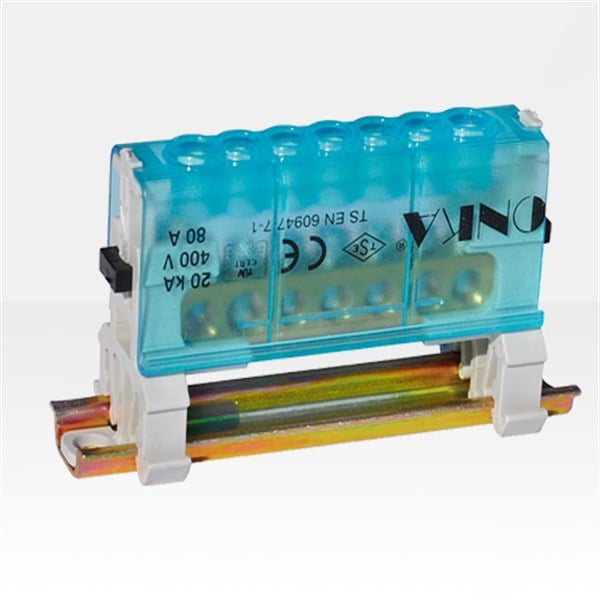 6.5x9 mm Kesit 80 Amper Tek Kutuplu Kapaklı Dağıtıcı Üniteler